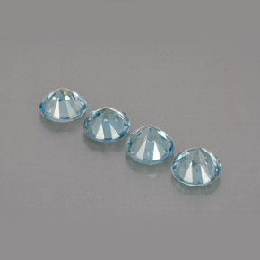 Zircone naturale blu da  ct, taglio rotondo, VS