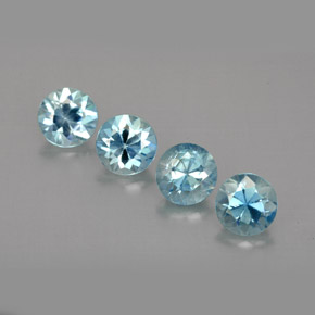 Zircone naturale blu da  ct, taglio rotondo, VVS
