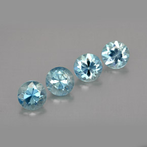 Zircone naturale blu da  ct, taglio rotondo, VVS