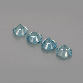 Zircone naturale blu da  ct, taglio rotondo, VVS