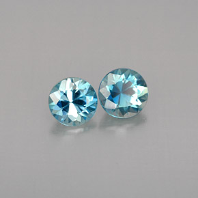 Zircone naturale blu da  ct, taglio rotondo, VVS-VS