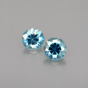 Zircone naturale blu da  ct, taglio rotondo, VVS-VS