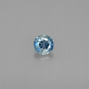 Zircone Blu naturale da 0.45 ct, Taglio rotondo, VS