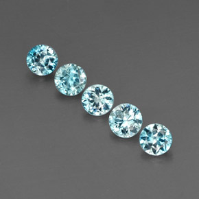 Zircone naturale blu da  ct, taglio rotondo, VVS-VS