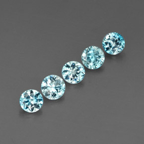 Zircone naturale blu da  ct, taglio rotondo, VVS-VS