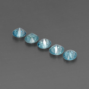 Zircone naturale blu da  ct, taglio rotondo, VVS-VS