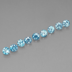 Zircone naturale blu da  ct, taglio rotondo, VVS-VS
