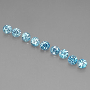Zircone naturale blu da  ct, taglio rotondo, VVS-VS