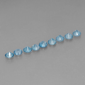 Zircone naturale blu da  ct, taglio rotondo, VVS-VS