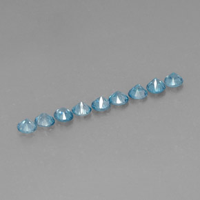 Zircone naturale blu da  ct, taglio rotondo, VS
