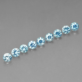 Zircone naturale blu da  ct, taglio rotondo, VVS