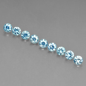 Zircone naturale blu da  ct, taglio rotondo, VVS