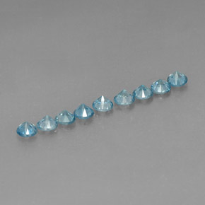 Zircone naturale blu da  ct, taglio rotondo, VVS