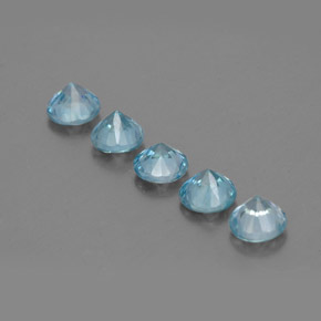 Zircone naturale blu da  ct, taglio rotondo, VVS-VS
