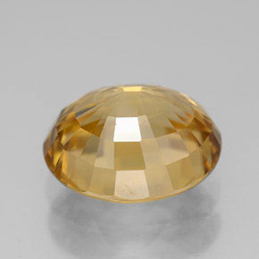 Zircone naturale giallo da 8,26 ct, taglio ovale, IF