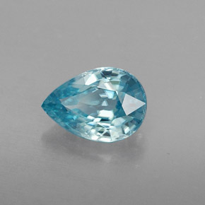 Zircone naturale blu da 1,08 ct, taglio a pera, VVS-VS
