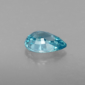 Zircone naturale blu da 1,08 ct, taglio a pera, VVS-VS