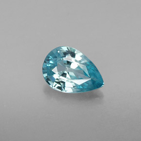 Zircone naturale blu da 0,86 ct, taglio a pera, VVS