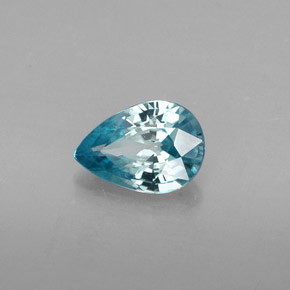 Zircone naturale blu da 0,86 ct, taglio a pera, VVS