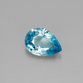 Zircone naturale blu da 0,83 ct, taglio a pera, VVS