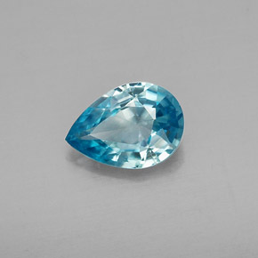 Zircone naturale blu da 0,83 ct, taglio a pera, VVS