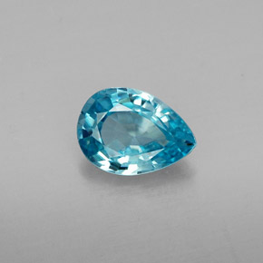 Zircone naturale blu da 0,85 ct, taglio a pera, VVS