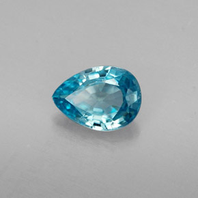Zircone naturale blu da 0,85 ct, taglio a pera, VVS
