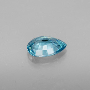 Zircone naturale blu da 0,85 ct, taglio a pera, VVS
