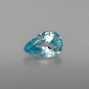 Zircone naturale blu da 0,90 ct, taglio a pera, VVS-VS