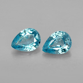 Zircone naturale blu da  ct, taglio a pera, VVS