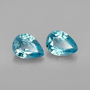 Zircone naturale blu da  ct, taglio a pera, VVS