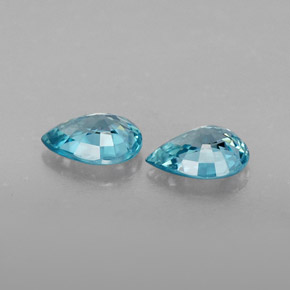 Zircone naturale blu da  ct, taglio a pera, VVS