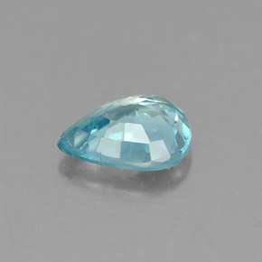 Zircone naturale blu da 0,78 ct, taglio a pera, IF