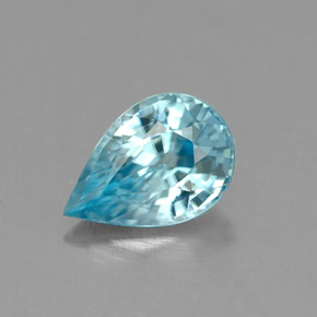 Zircone naturale blu da 0,91 ct, taglio a pera, IF