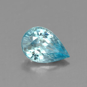 Zircone naturale blu da 0,91 ct, taglio a pera, IF