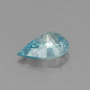 Zircone naturale blu da 0,91 ct, taglio a pera, IF