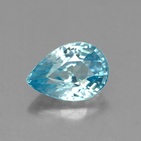 Zircone naturale blu da 1,05 ct, taglio a pera, VVS