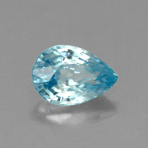 Zircone naturale blu da 1,05 ct, taglio a pera, VVS
