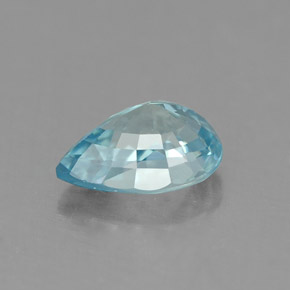 Zircone naturale blu da 1,05 ct, taglio a pera, VVS