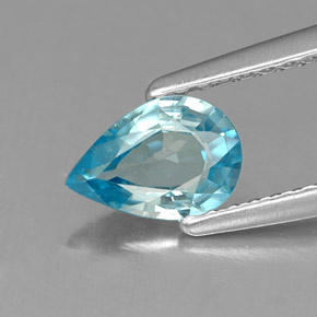 Zircone naturale blu da 0,69 ct, taglio a pera, VVS