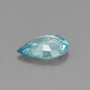 Zircone naturale blu da 0,69 ct, taglio a pera, VVS