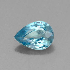 Zircone naturale blu da 0,98 ct, taglio a pera, VVS