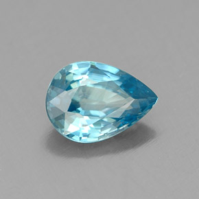 Zircone naturale blu da 0,98 ct, taglio a pera, VVS