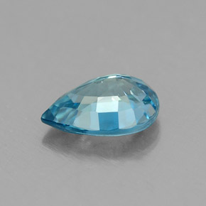 Zircone naturale blu da 0,98 ct, taglio a pera, VVS