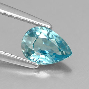 Zircone naturale blu da 0,99 ct, taglio a pera, VVS