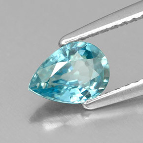 Zircone naturale blu da 0,99 ct, taglio a pera, VVS