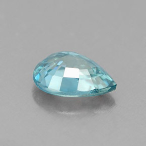 Zircone naturale blu da 0,99 ct, taglio a pera, VVS