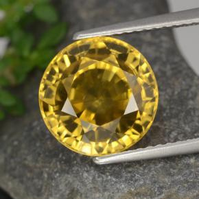 Zircone naturale giallo da 6,97 ct, taglio rotondo, VVS