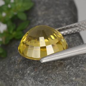 Zircone naturale giallo da 6,97 ct, taglio rotondo, VVS