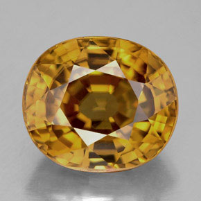 Zircone naturale giallo da 10,17 ct, taglio ovale, IF